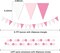 Hot Pink White Party Decorations - 23pcs Tissue Paper Flower Pom Poms Tassel Garland Pennant Banner Flags Streamers Women Girl Birthday Baby Bridal Shower Engagement Bachelorette Wedding Hanging Decor
